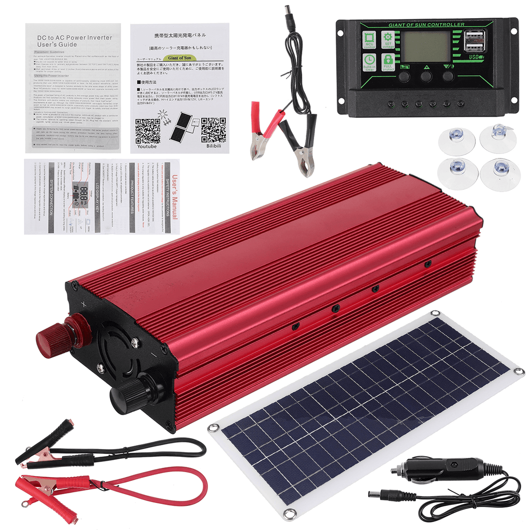 Solar Power System Inverter Kit 10A/30A/60A/100A Charge Controller 2000W Solar Inverter Set - MRSLM