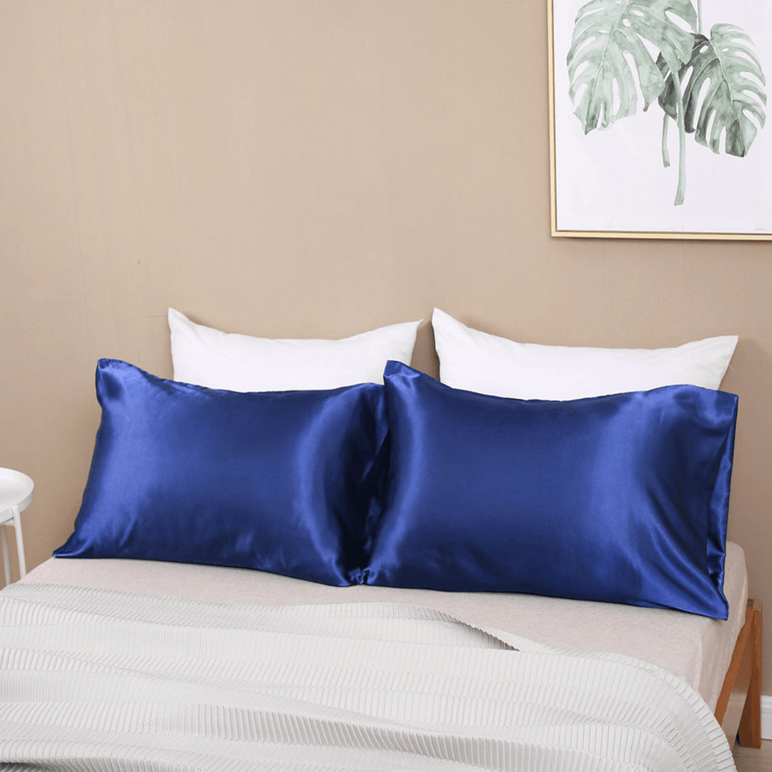 2Pcs Silky Soft Pillow Case Bed Cushion Cover Pillowcase Luxury Room Home Gift - MRSLM