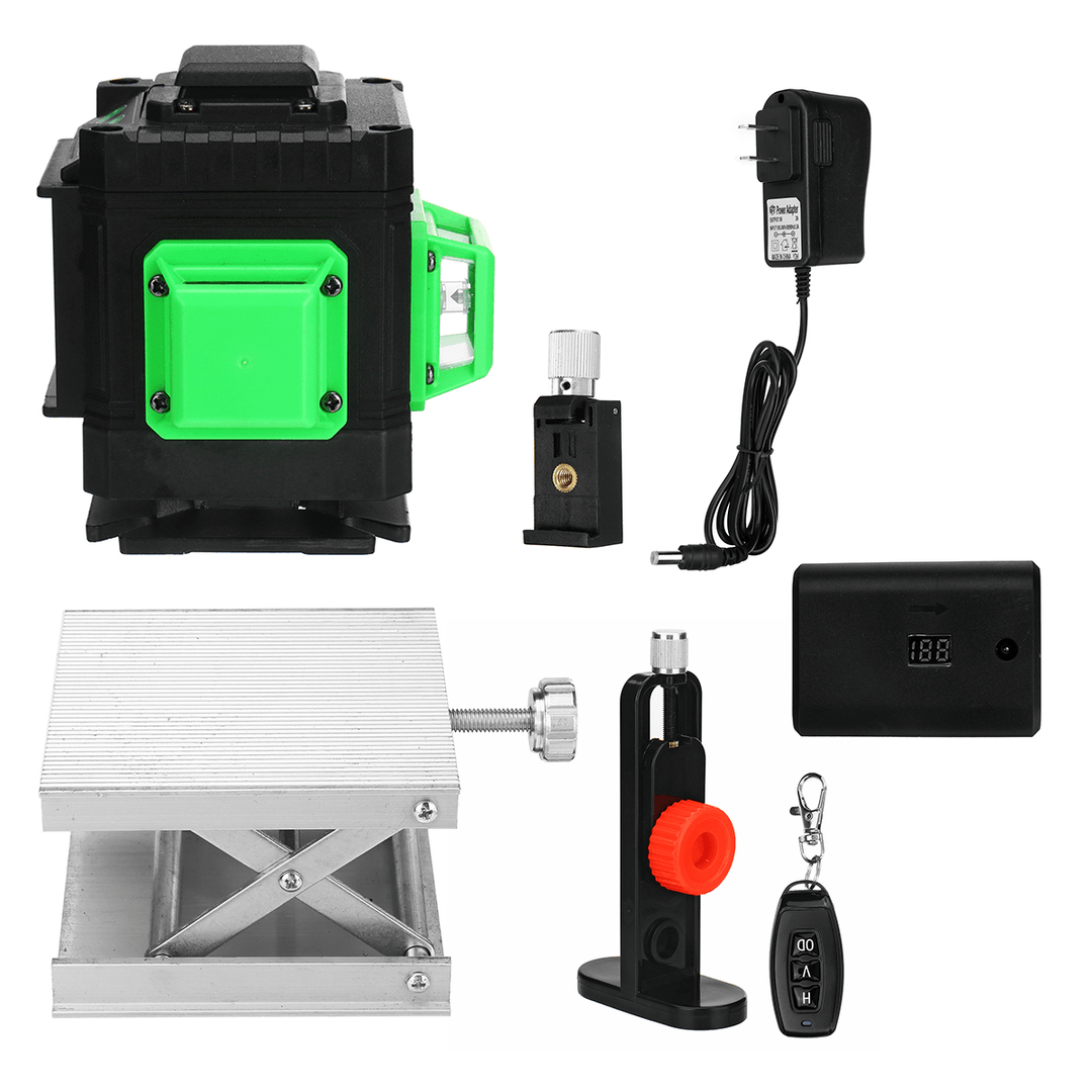 12 Lines 3D Laser Level LCD Green Self Leveling Cross Horizontal Vertical Tool - MRSLM