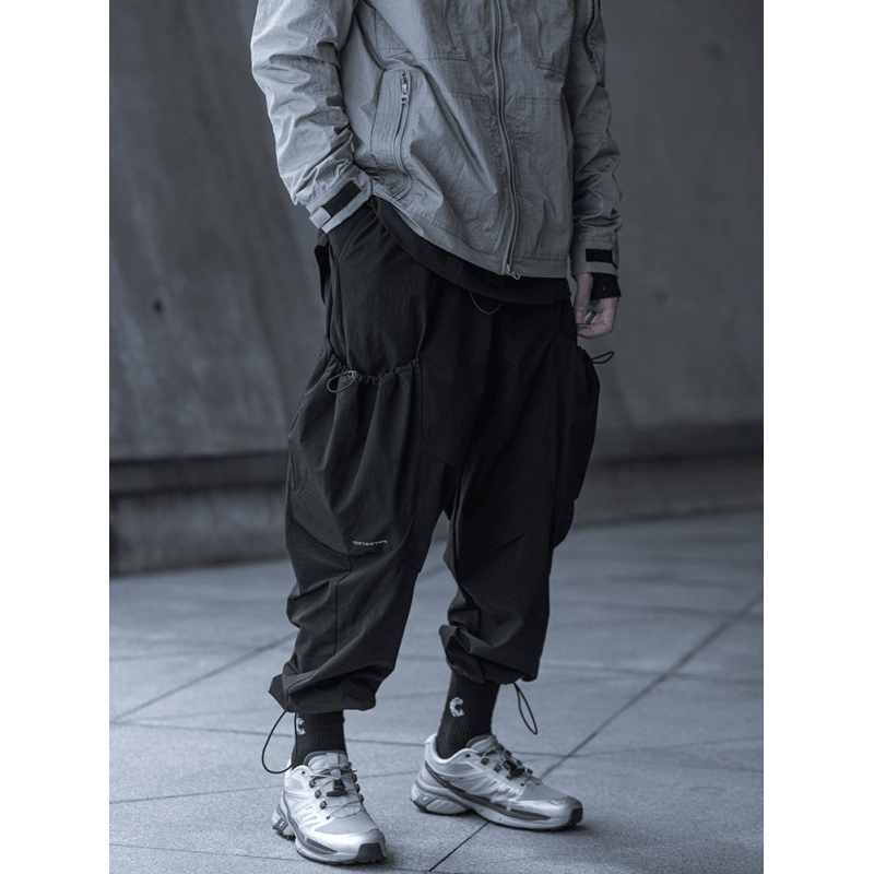 All-Match Casual Big Pocket Drawstring Tooling Trousers - MRSLM