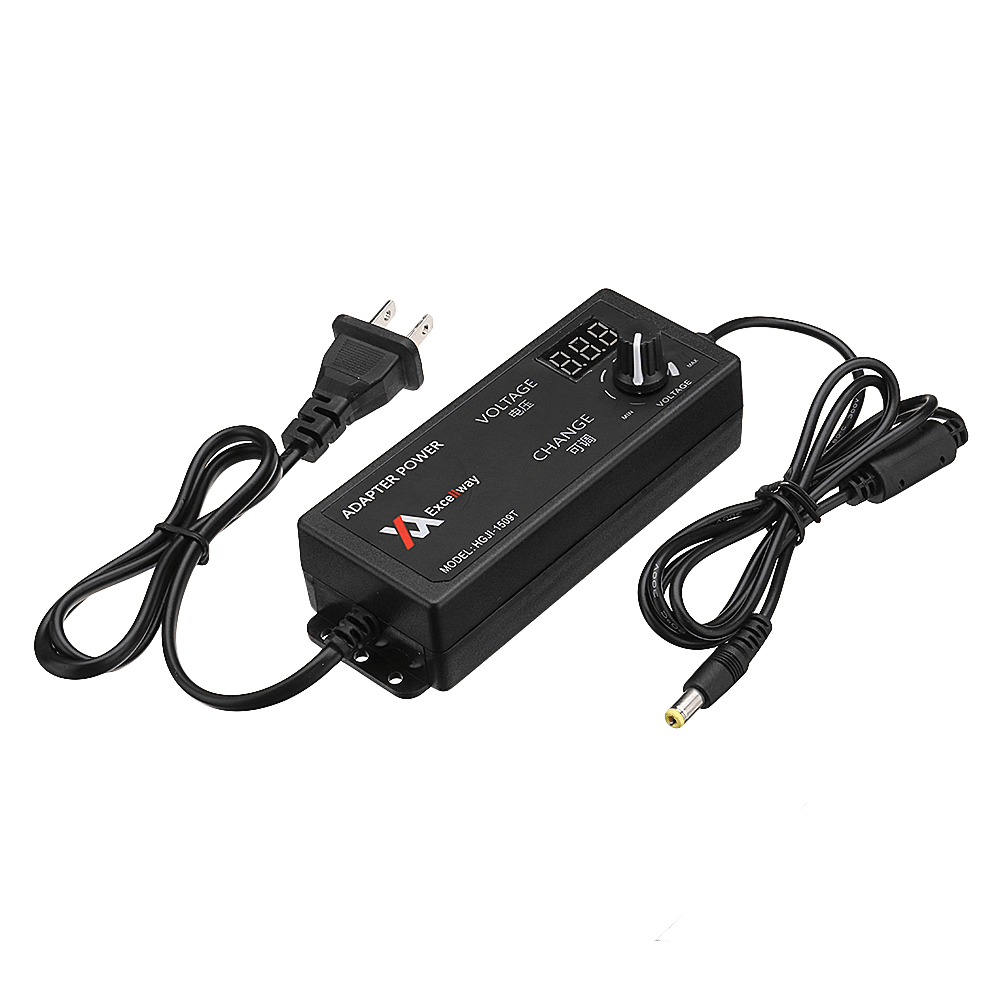 Excellway 4-24V 2.5A 60W AC/DC Adjustable Power Adapter Supply US Plug Speed Control Volt Display - MRSLM