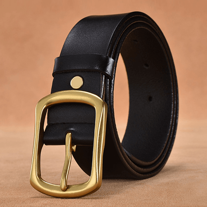 Men PU Leather 120CM Anti-Allergic Square Pin Buckle Retro Wild Casual Jeans Suits Belt - MRSLM