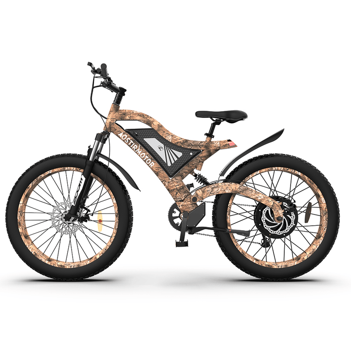 [US DIRECT] AOSTIRMOTOR S18 Electric Bike 26Inch 1500W 48V 15Ah 50Km/H Max Speed 25-40Km Mileage 120Kg Max Load Mountain Fat Tire Electric Bicycle - MRSLM