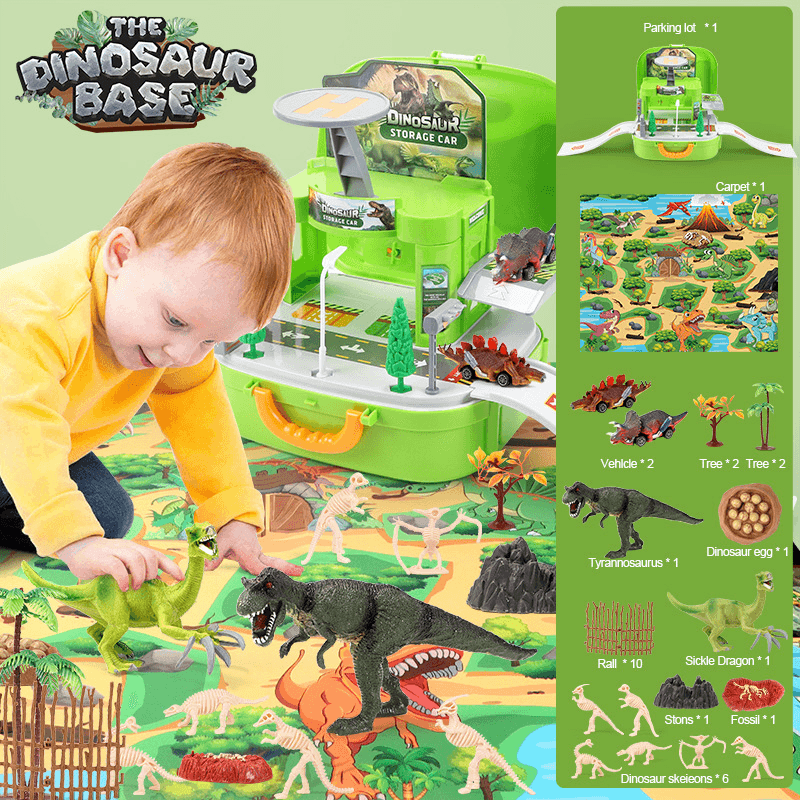 Assembled Dinosaur Car Simulation Tyrannosaurus Model with Map Scene Set - MRSLM