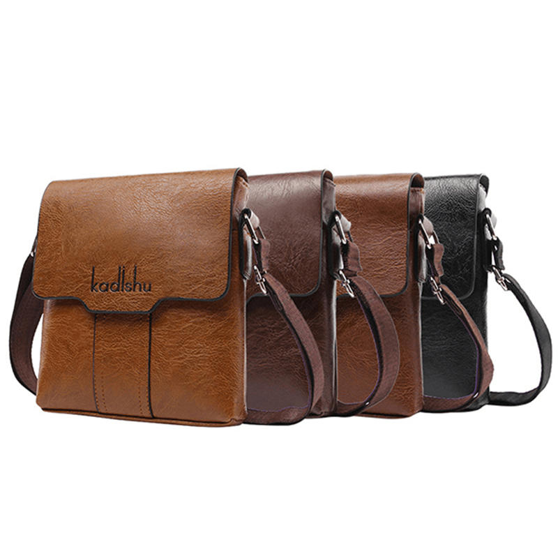 Men PU Leather Leisure Crossbody Bag Shoulder Bag - MRSLM