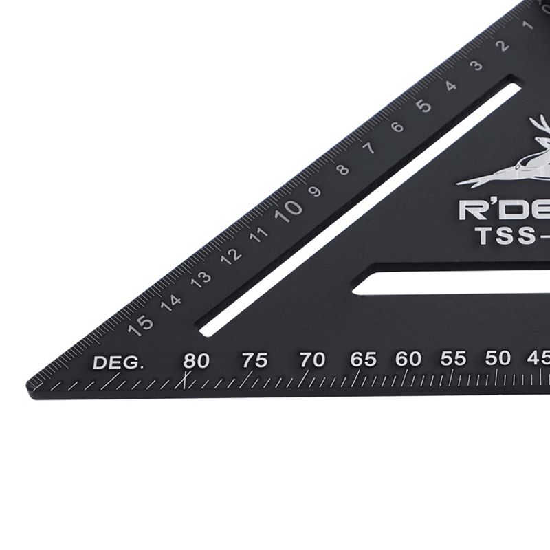 RDEER 150Mm Angle Ruler Aluminun Alloy Triangle Ruler for DIY Home Builders Artists Woodworking Measuring Tools - MRSLM