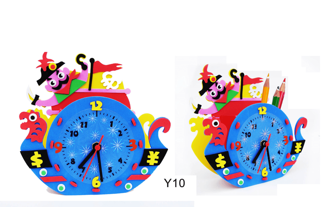 Clock DIY Handmade Materials Cartoon Early Education for Children - MRSLM