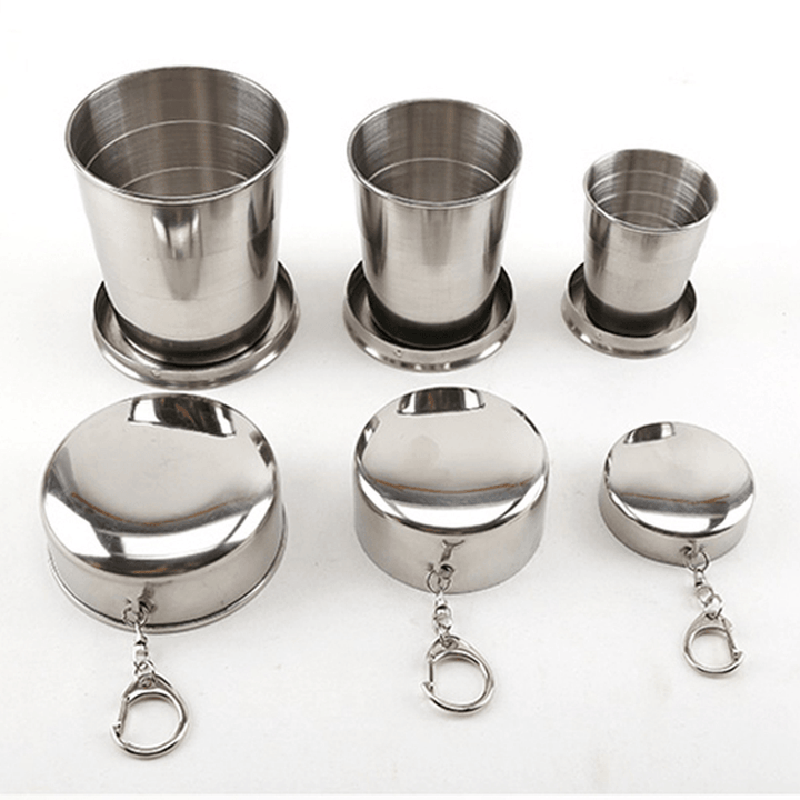 Stainless Steel Collapsible Folding Cup Traveling Outdoor Portable Drinking Cup - MRSLM