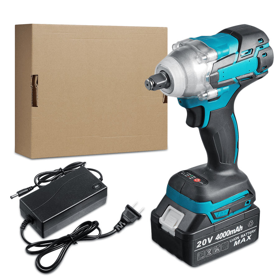 20V 4000Mah Brushless Electric Impact Wrench Cordless 1/2" Socket Tool for Makita Battery - MRSLM