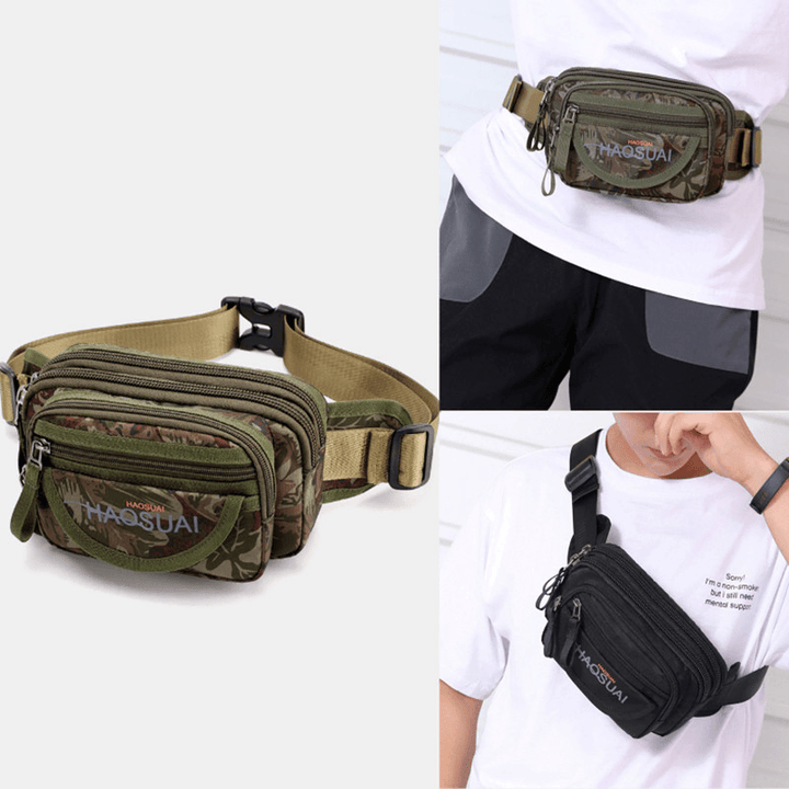 Men Waterproof Multi-Pocket Camouflage Outdoor Chest Bag Belt Bag Sling Bag - MRSLM