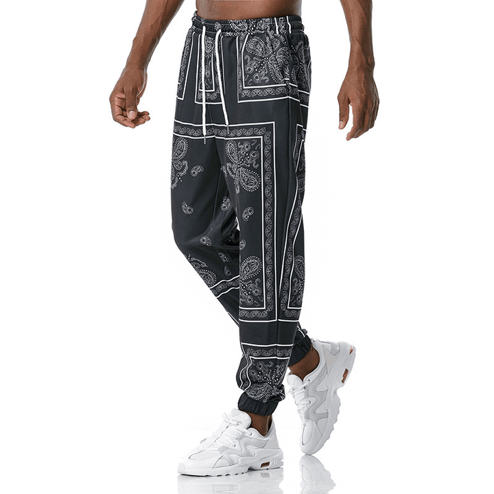 Retro Printed Jogging Pants Casual Sweatpants - MRSLM