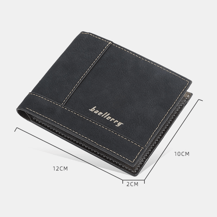 Baellerry Men Faux Leather Fashion Business Multi Card Slots Foldable Coin Purse Card Holder Wallet - MRSLM