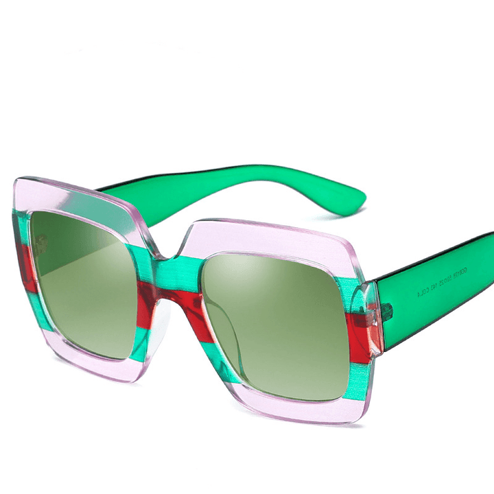 Box Print Women'S Sunglasses, Big Frame Sunglasses, Trendy and Colorful - MRSLM