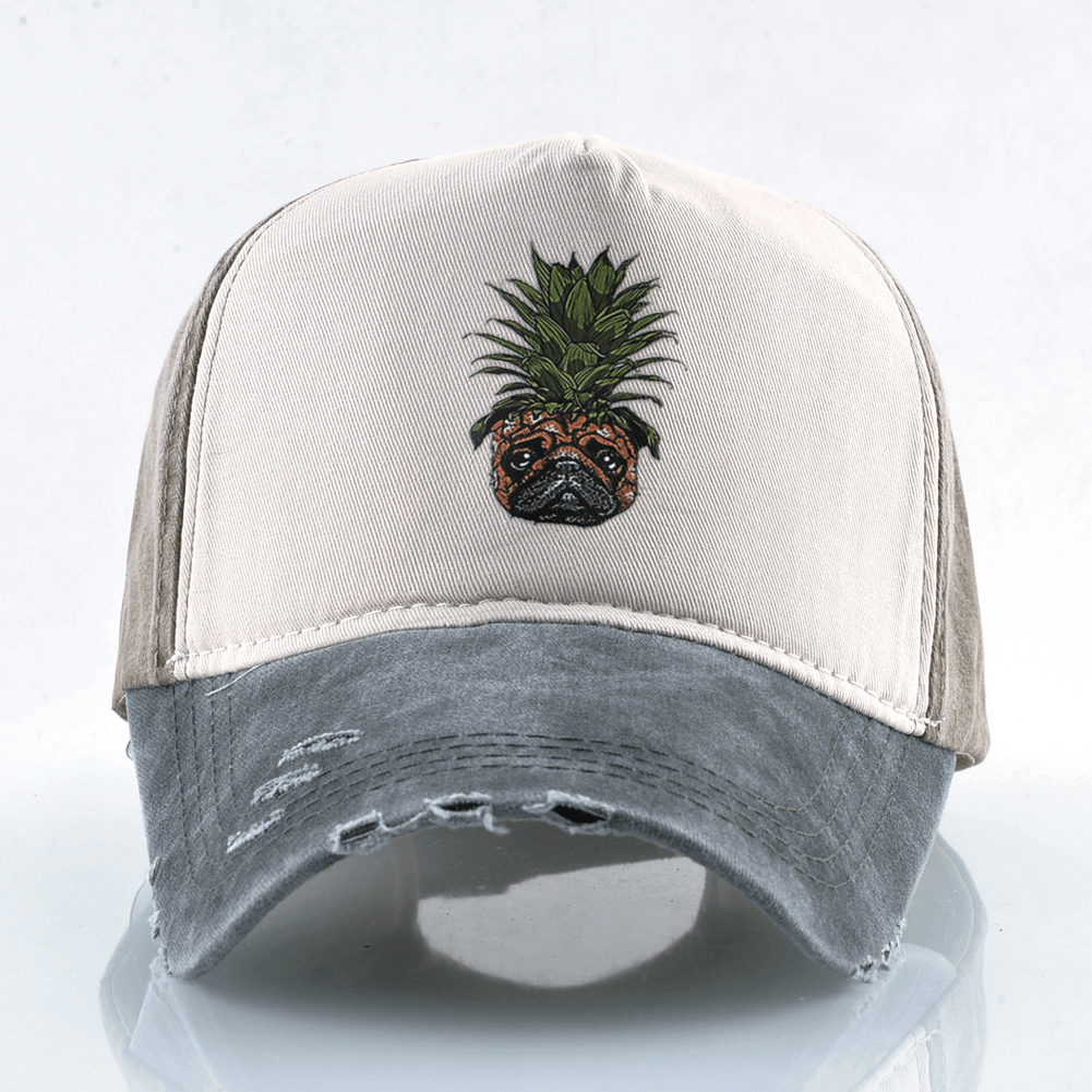 Unisex Pineapple Baseball Cap Washed Cap Studded Hip Hop Cap - MRSLM