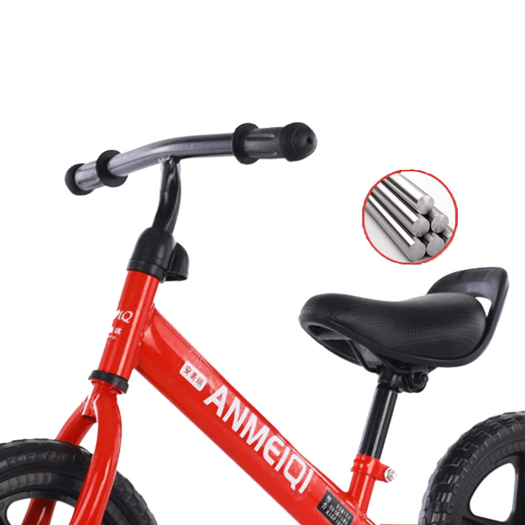 12 Inch 2 Wheel Kids No Pedal Balance Bike for Aged 1-6 Children Toddler Bicycle Balance Training Gifts Boys＆Girls - MRSLM