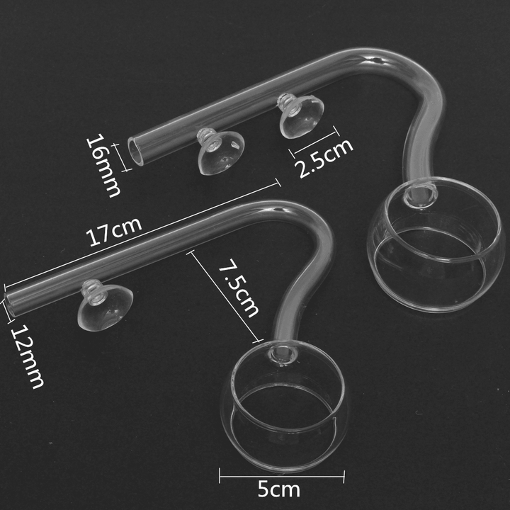 Aquarium Glass Outflow & Inflow Spin Filter Lily Pipe 12Mm 16Mm Tube + 1/2 Suction Cup - MRSLM