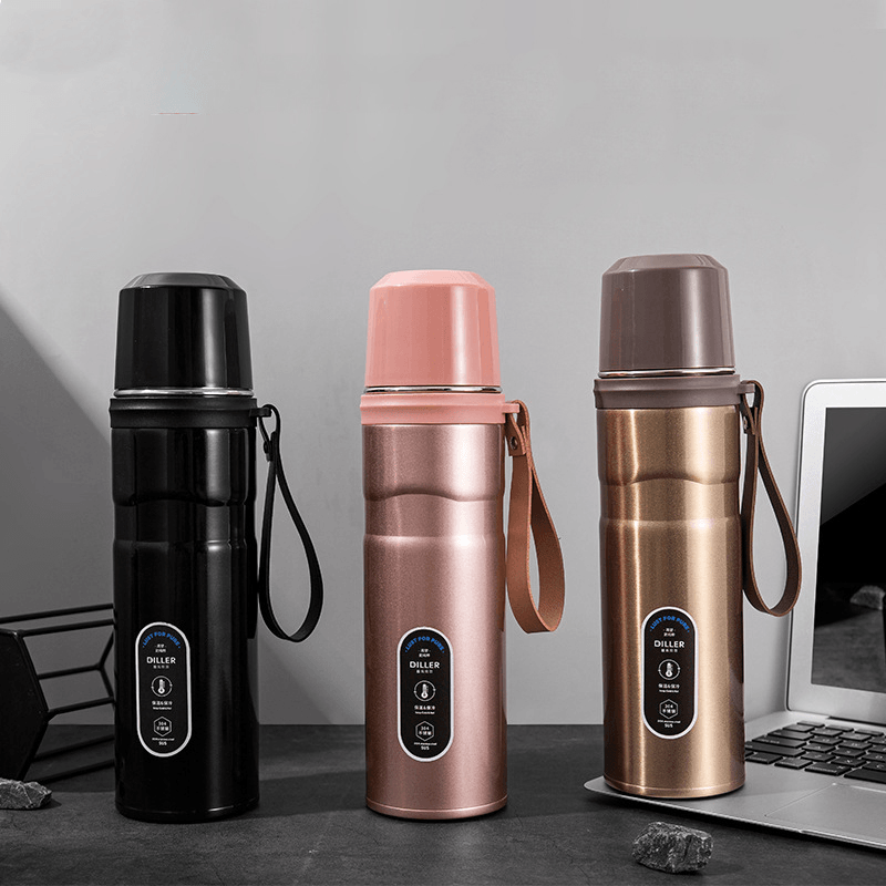 DILLER 750ML Large Capacity Thermos Double Layer Thermal Insulation Eco-Friendly Vacuum Flask Stainless Steel Travel Insulated Bottle - MRSLM