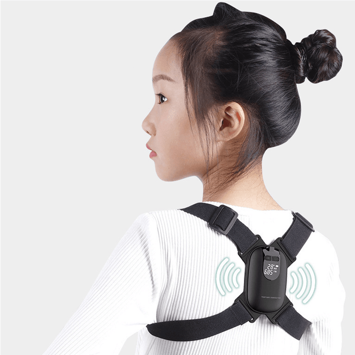 Smart LED Display Back Posture Correction Belt Adjustable Anglel with Vibration Reminder Brace Support Belt for Adults Children - MRSLM