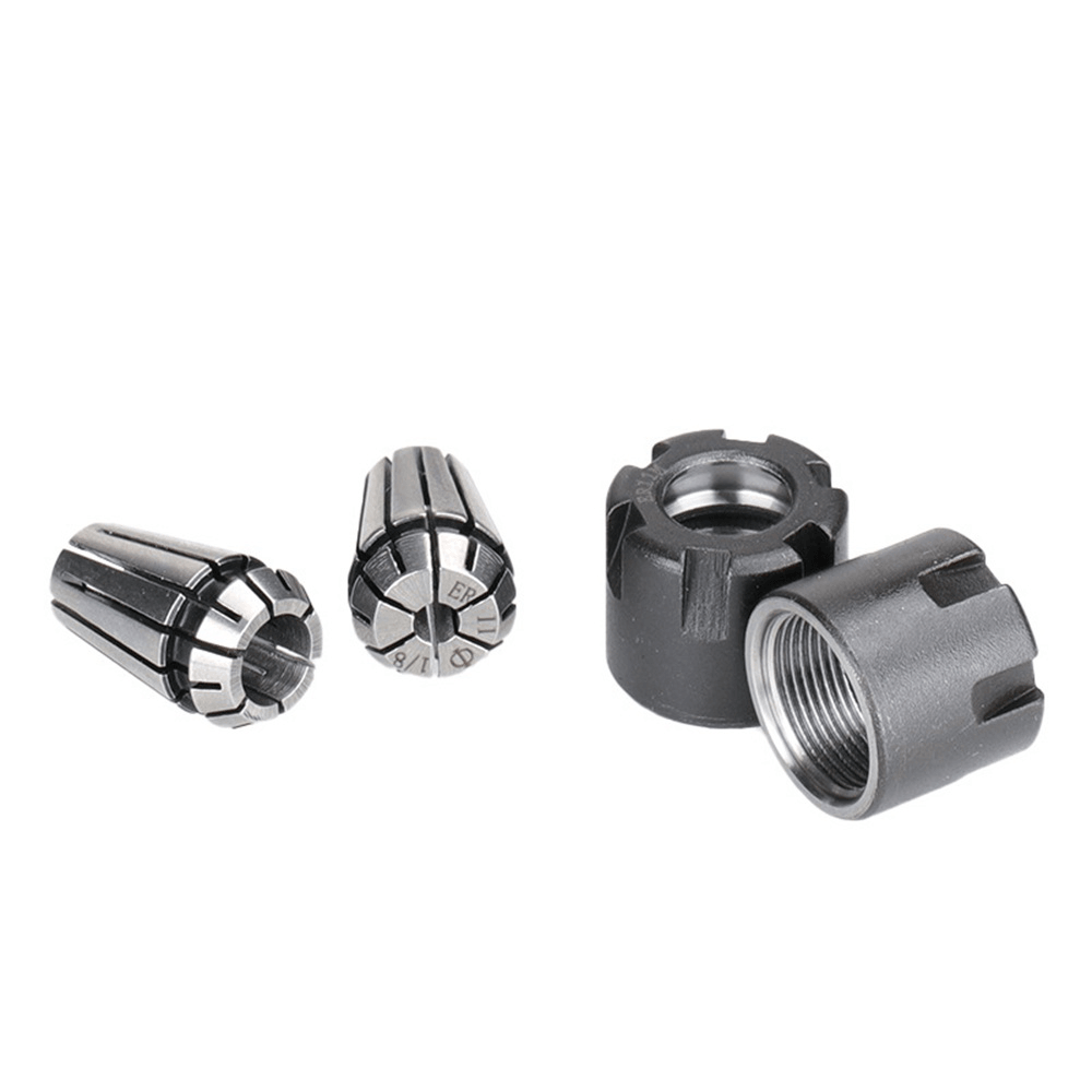 Machifit 3Pcs ER11 1/4 1/8 Inch Collet Chuck M Type Nut with Wrench Spanner Milling Tool Lathe Tools - MRSLM
