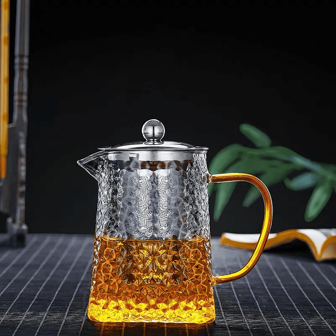 750Ml Clear Glass Teapot Stainless Infuser & Lid Steeping Tea Flower Tea Pot - MRSLM