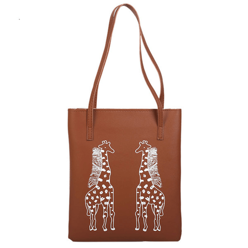 Women Cartoon Print Handbag Large Capacity Shoulder Bag - MRSLM