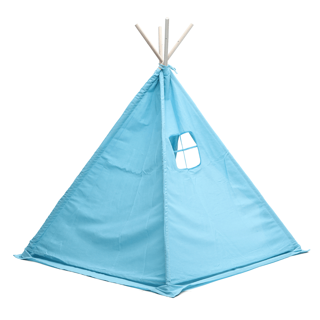 1.6/1.8M Kids Play Tents Cotton Canva Folding Indoor Outdoor Playhouse Triangle Indian Children Baby Game Funny House Wigwam Camping Tent - MRSLM