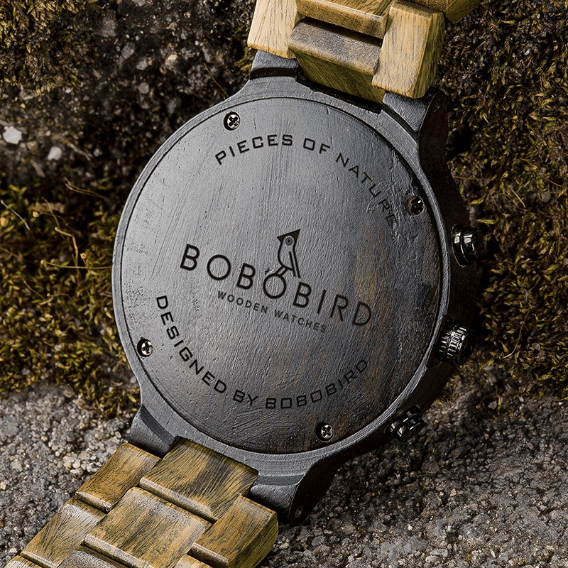 BOBO BIRD S22 Date Display Creative Men Wrist Watch Wooden Band Quartz Watch - MRSLM