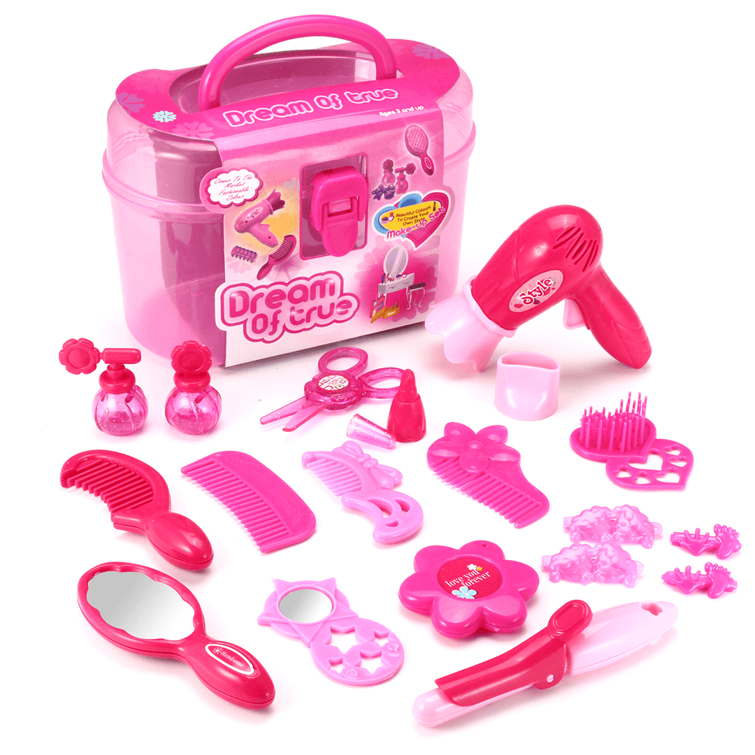 Girls Princess Pretend Makeup Toys Set DIY Beauty Cosmetic Hairdressing Toys Gift - MRSLM