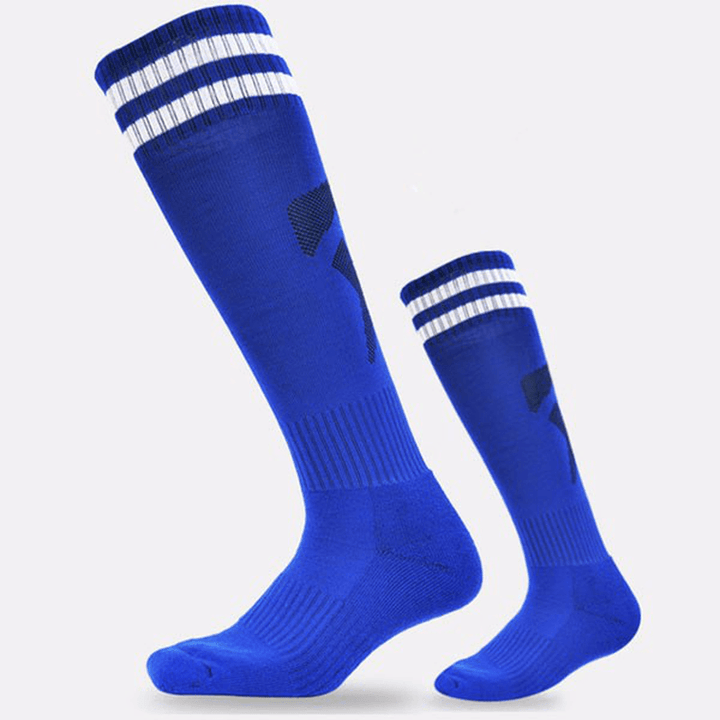 Men Adults Football Stripes Thickened Bottom Socks Long Tube Hygroscopic anti Skid Sports Socks - MRSLM