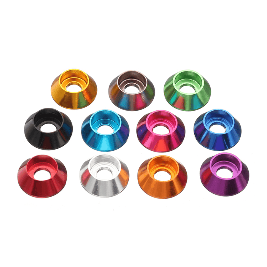 Suleve™ M6AN1 10Pcs M6 Cup Head Hex Screw Gasket Washer Nuts Aluminum Alloy Multicolor - MRSLM