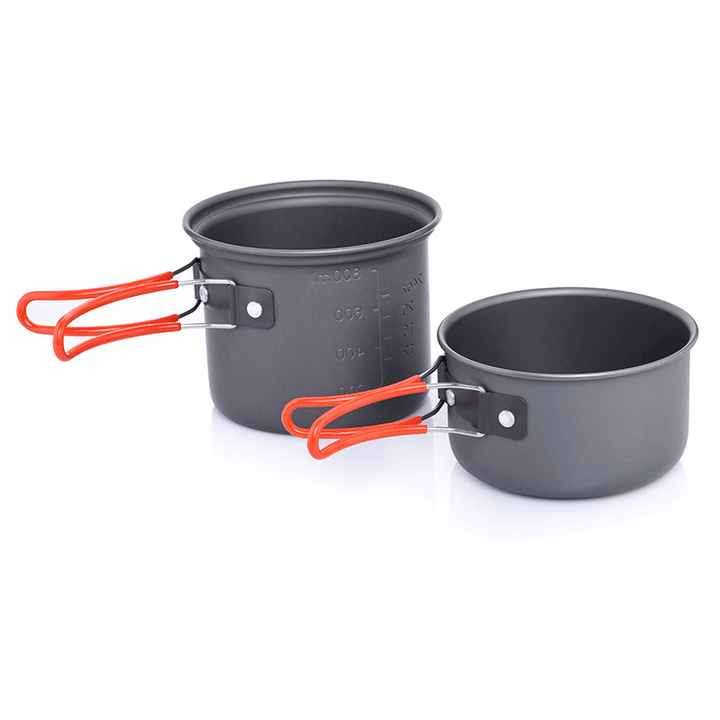 Widesea Single People Camping Pot Folding Tableware Set Heat Cooker Cookware Outdoor Cooking Equipment - MRSLM