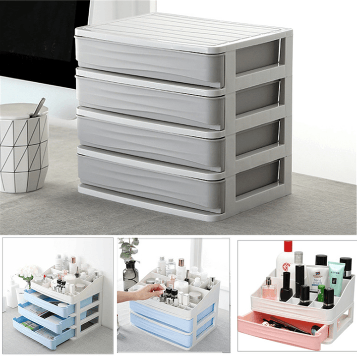 1/2/3/4 Tiers Multilayer Drawer Type Makeup Box Cosmetic Makeup Box Desktop Organizer Storage Box Display Box - MRSLM