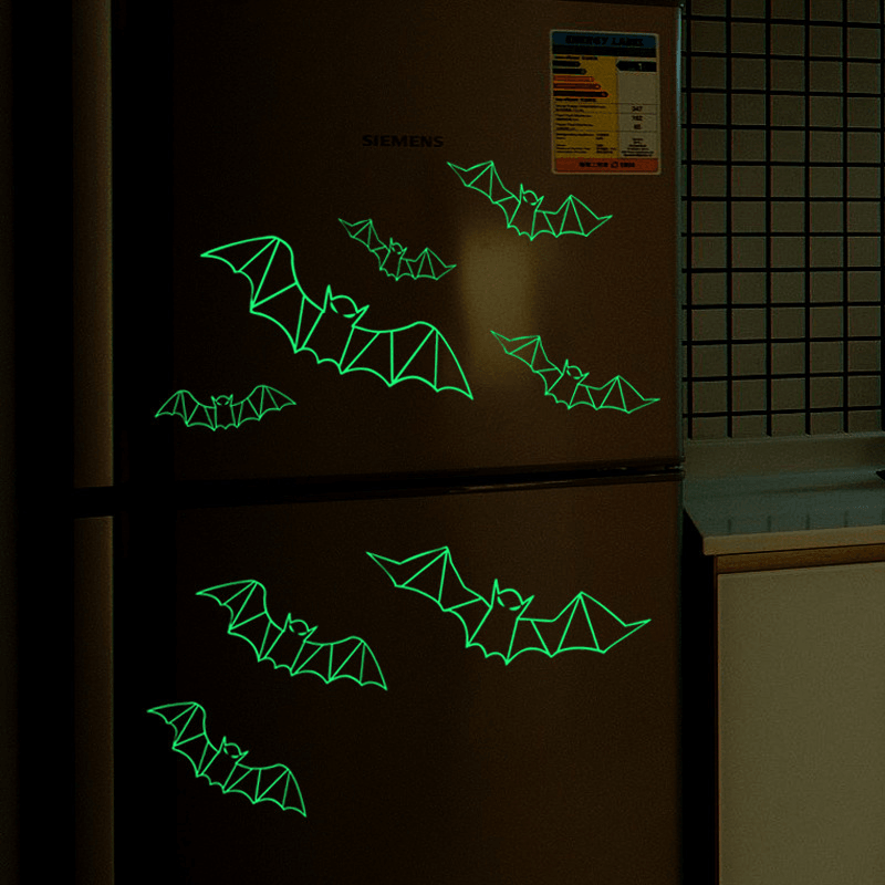 Luminous Three-Dimensional Plastic Bat Halloween Wall Sticker Bar Haunted House Decoration - MRSLM