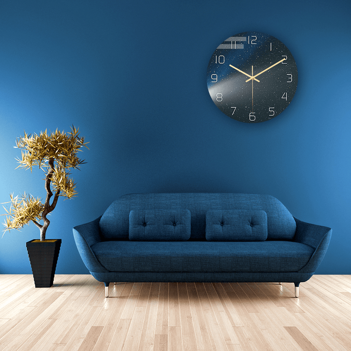 CC024 Creative Starry Pattern Wall Clock Mute Wall Clock Quartz Wall Clock for Home Office Decorations - MRSLM