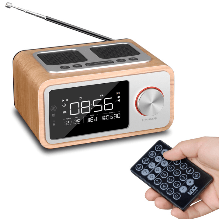 LOCI H3 Bluetooth Speaker Alarm Clock Media Audio Music Clock Radio USB Charging MP3 Player Remote Control - MRSLM