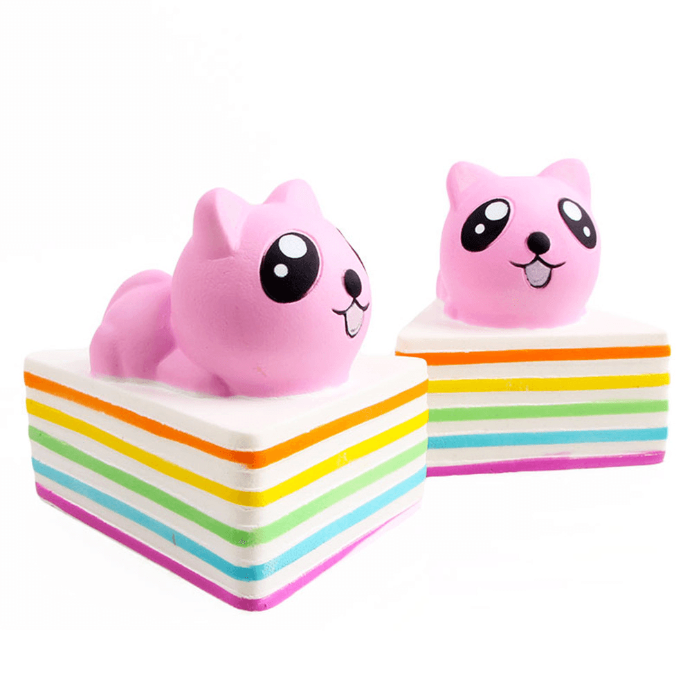 Sanqi Elan Triangle Rainbow Cat Squishy 13*10*10.5CM Licensed Slow Rising with Packaging Collection Gift - MRSLM