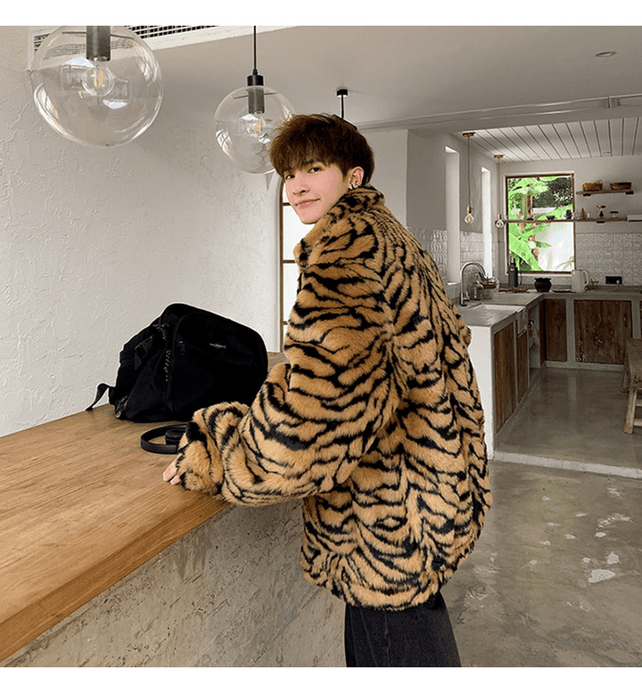 American Retro Tooling Jacket Loose Furry Faux Fur - MRSLM