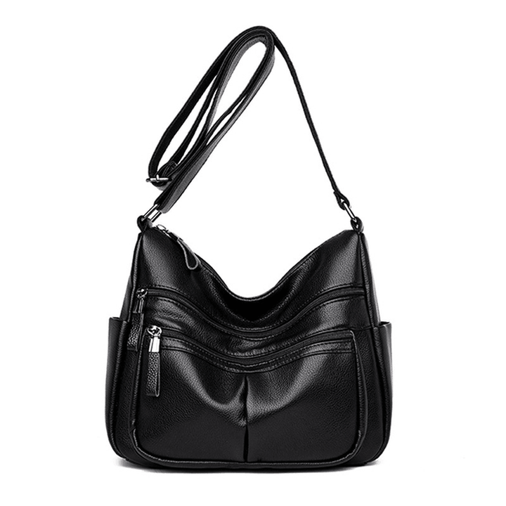 Women Soft Leather Multi-Slot Crossbody Bag Leisure Shoulder Bags - MRSLM