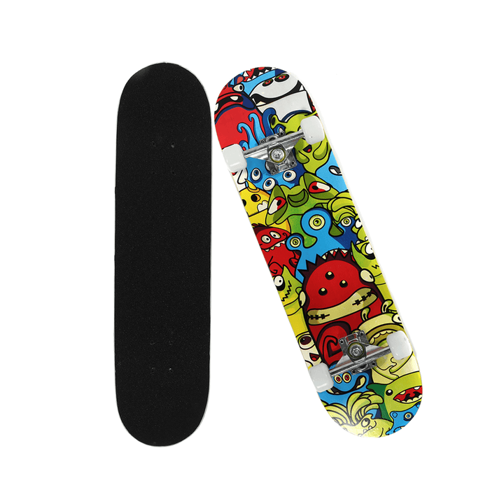 31.5Inch 8-Layers Maple Skateboard Double Rocker Board Skate Board with ABEC-7 Bearings for Beginninger&Professional - MRSLM