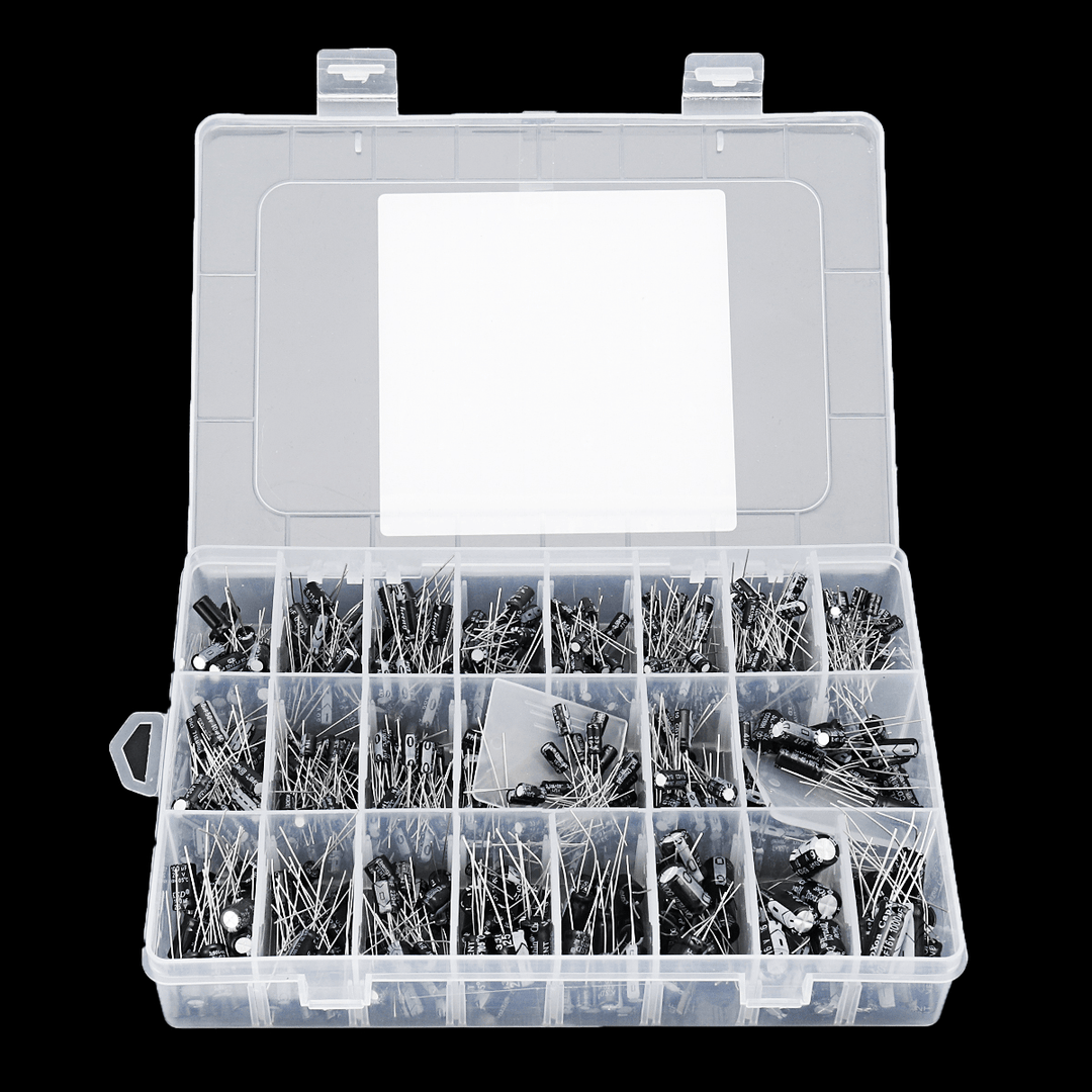 500PCS Electrolytic Capacitor Assortment Box Kit 0.1UF-1000UF 16V-50V 24 Values - MRSLM