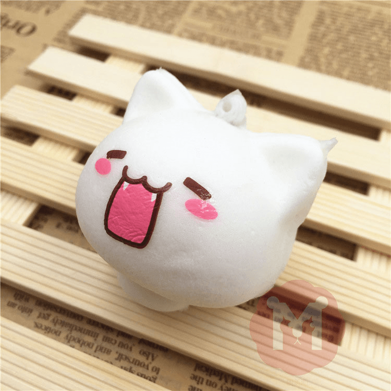 Squishy Toys Mushroom Cat Kawaii Cartoon Cute Face Decor Bag Cell Phone Straps - MRSLM