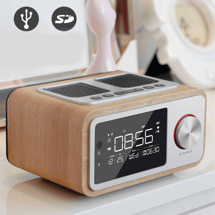 LOCI H3 Bluetooth Speaker Alarm Clock Media Audio Music Clock Radio USB Charging MP3 Player Remote Control - MRSLM