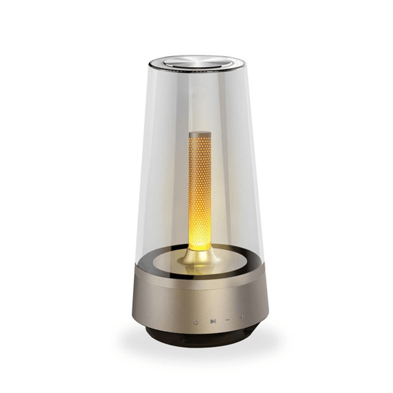 USB Warm and Romantic Candle Breathing Night Light Bluetooth Speaker Bedside Lamp Sound Music Creative Atmosphere Table Lamp - MRSLM