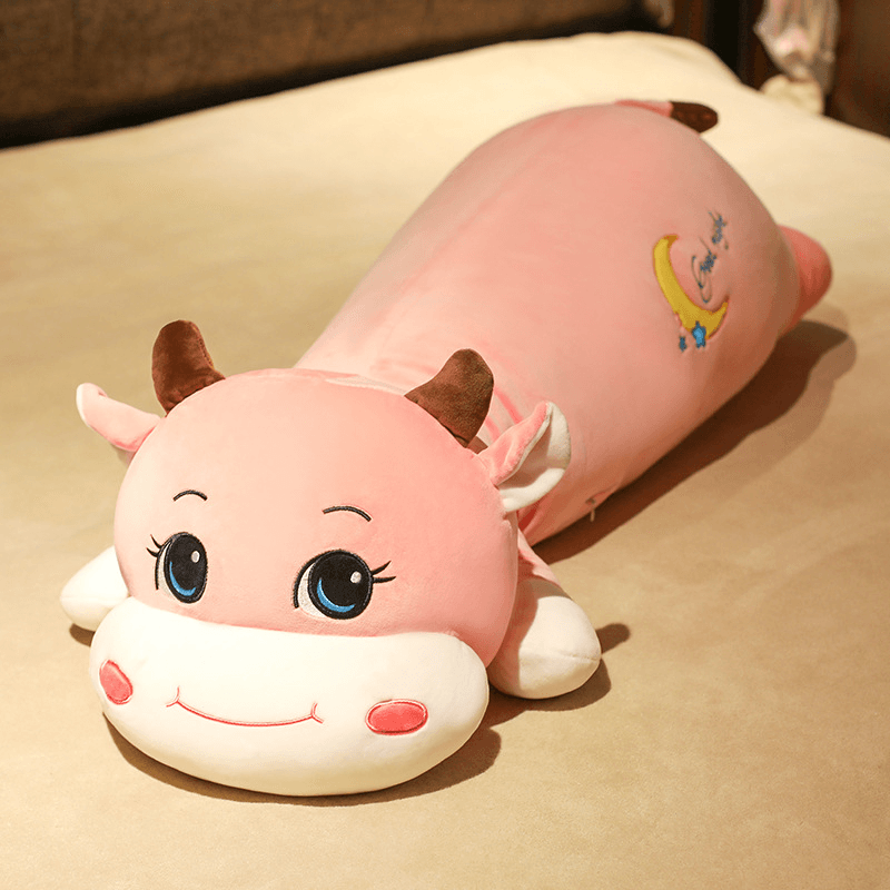 Cute Cow Pillow Baby Long Bed to Comfort Sleeping Cartoon Animal Doll Baby Children - MRSLM