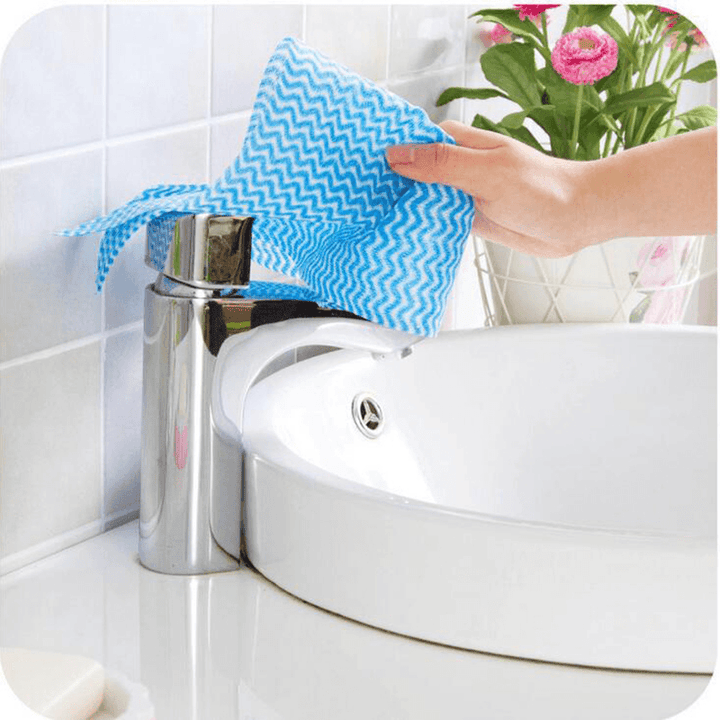 25 Pcs/Roll Non-Woven Kitchen Cleaning Cloths Disposable Multi-Functional Rags Wiping Scouring Pad Furniture Kitchenware Wash Towel Dishcloth - MRSLM