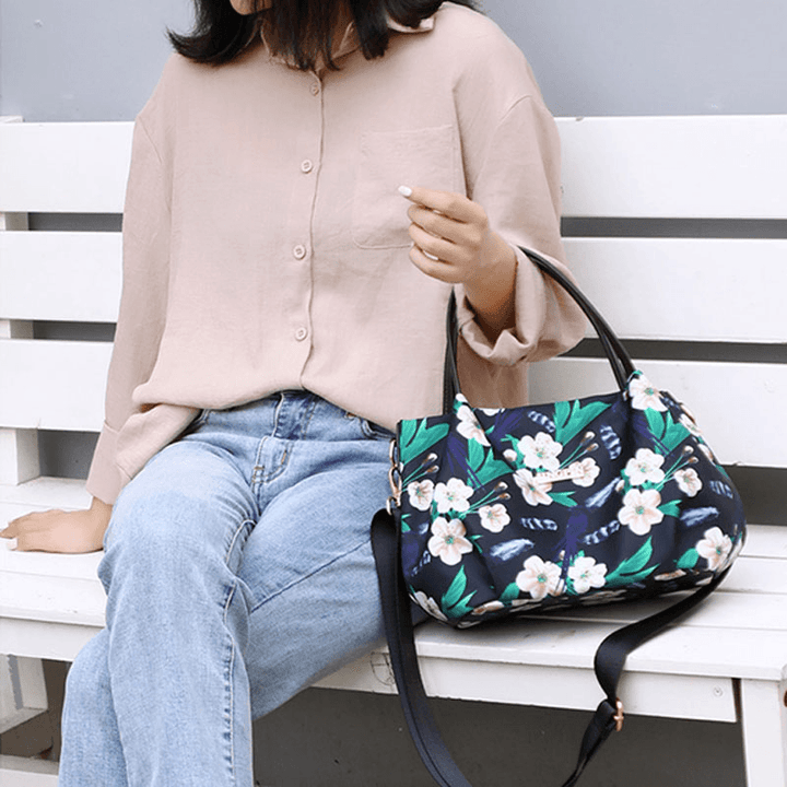 Women Fashion Flower Handbag Printed Crossbody Bag - MRSLM