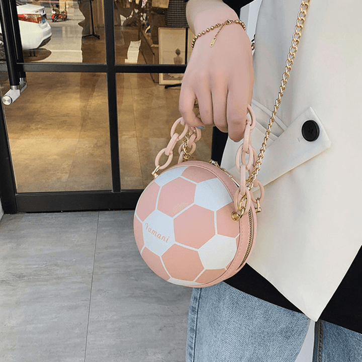 Women Basketball Football Chains Handbag Crossbody Bag Shoulder Bag - MRSLM