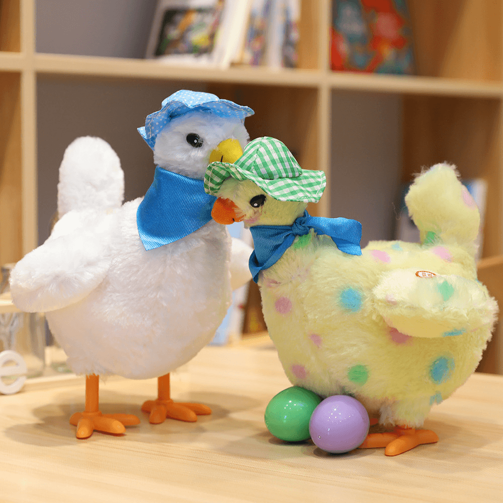 Electric Egg Laying Hen Funny Plush Toy Plush Doll for Kids Gift - MRSLM