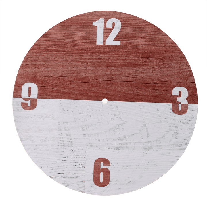 11'' DIY Digital Wood Wall Clock Diameter 28CM Seamless Hook for Home Office Bar - MRSLM