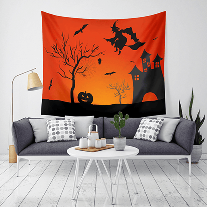LWG6 Halloween Tapestry Pumpkin Print Hanging Tapestry Wall Art Home Decor Halloween Decorations for Home - MRSLM